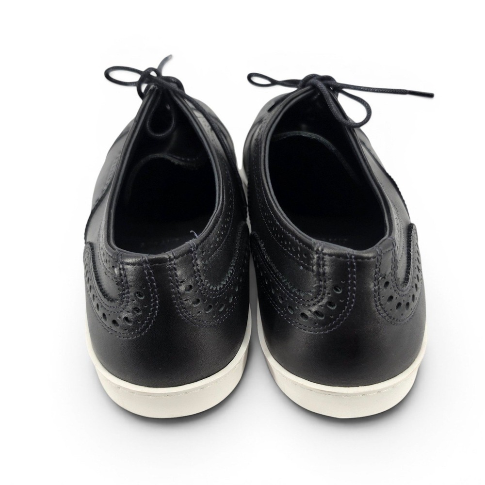 Allen Edmonds Strand Sneakers Black Leather Wingtip Oxford Shoes Mens 10 New - Picture 3 of 7